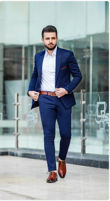 Man in dark blue suit